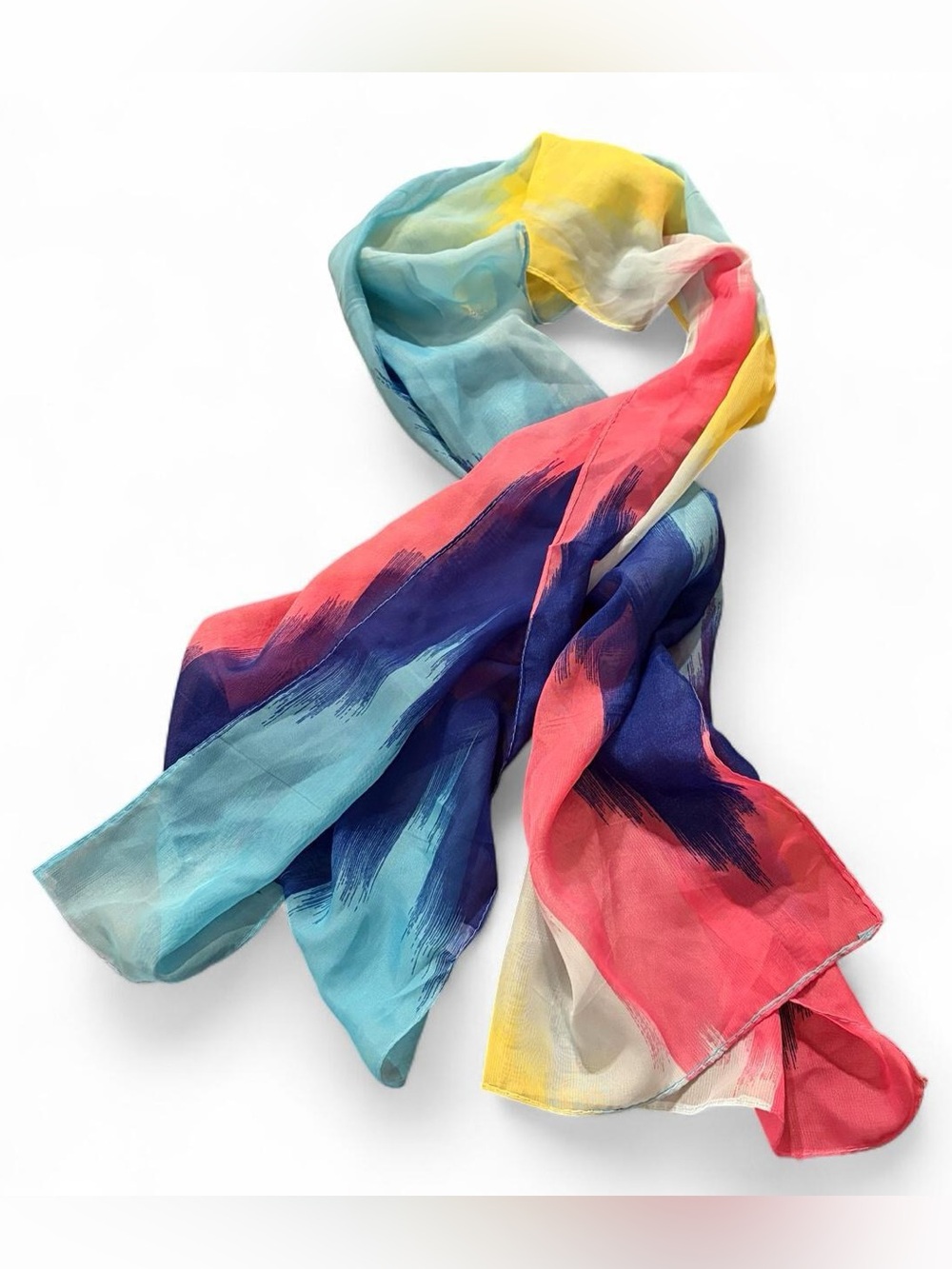 Vibrant Multicolor Brushstroke Pattern Scarf
